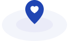 Decorative pin illustration with heart symbol representing customer love and satisfaction